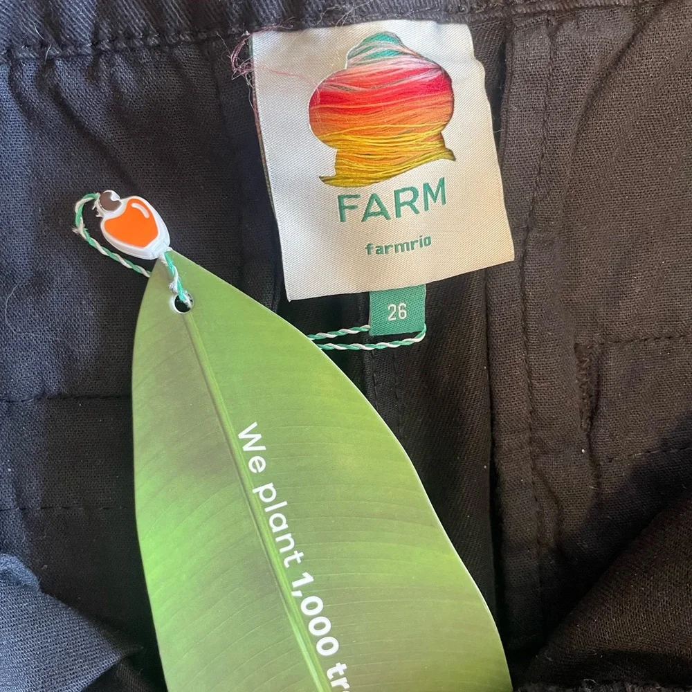 Farm Rio Black Twill Belted Wide Pants - Picture 2 of 9